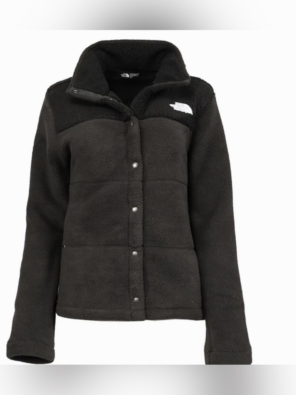 NWOT THE NORTH FACE XLARGE WOMENS GEMMA FLEECE HOODED COAT AUTHENTIC BLACK SNAPS